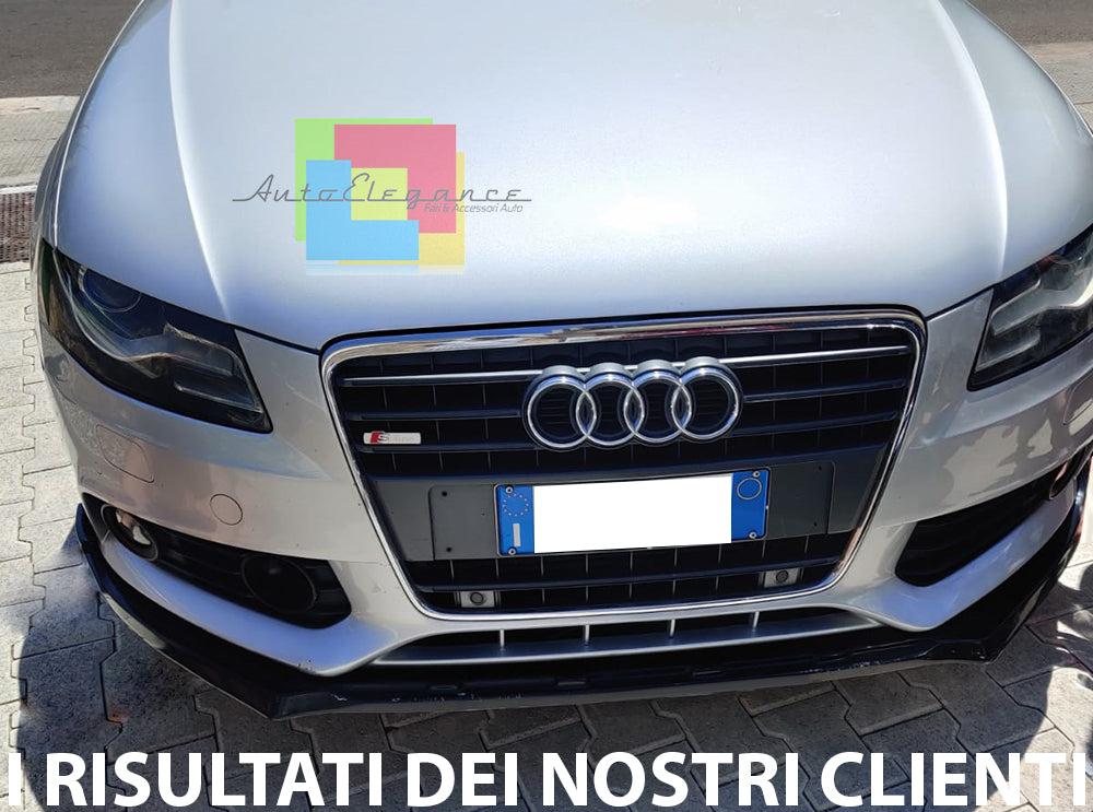 AUDI A4 B8 2008-2012 LAMA SOTTO PARAURTI ANTERIORE ABS NERO LUCIDO SPLITTER AUTOELEGANCERICAMBI