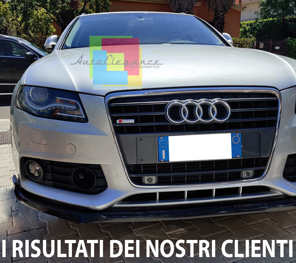AUDI A4 B8 2008-2012 LAMA SOTTO PARAURTI ANTERIORE ABS NERO LUCIDO SPLITTER AUTOELEGANCERICAMBI