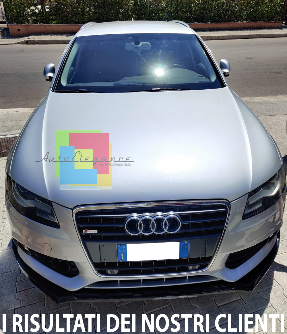 AUDI A4 B8 2008-2012 LAMA SOTTO PARAURTI ANTERIORE ABS NERO LUCIDO SPLITTER AUTOELEGANCERICAMBI