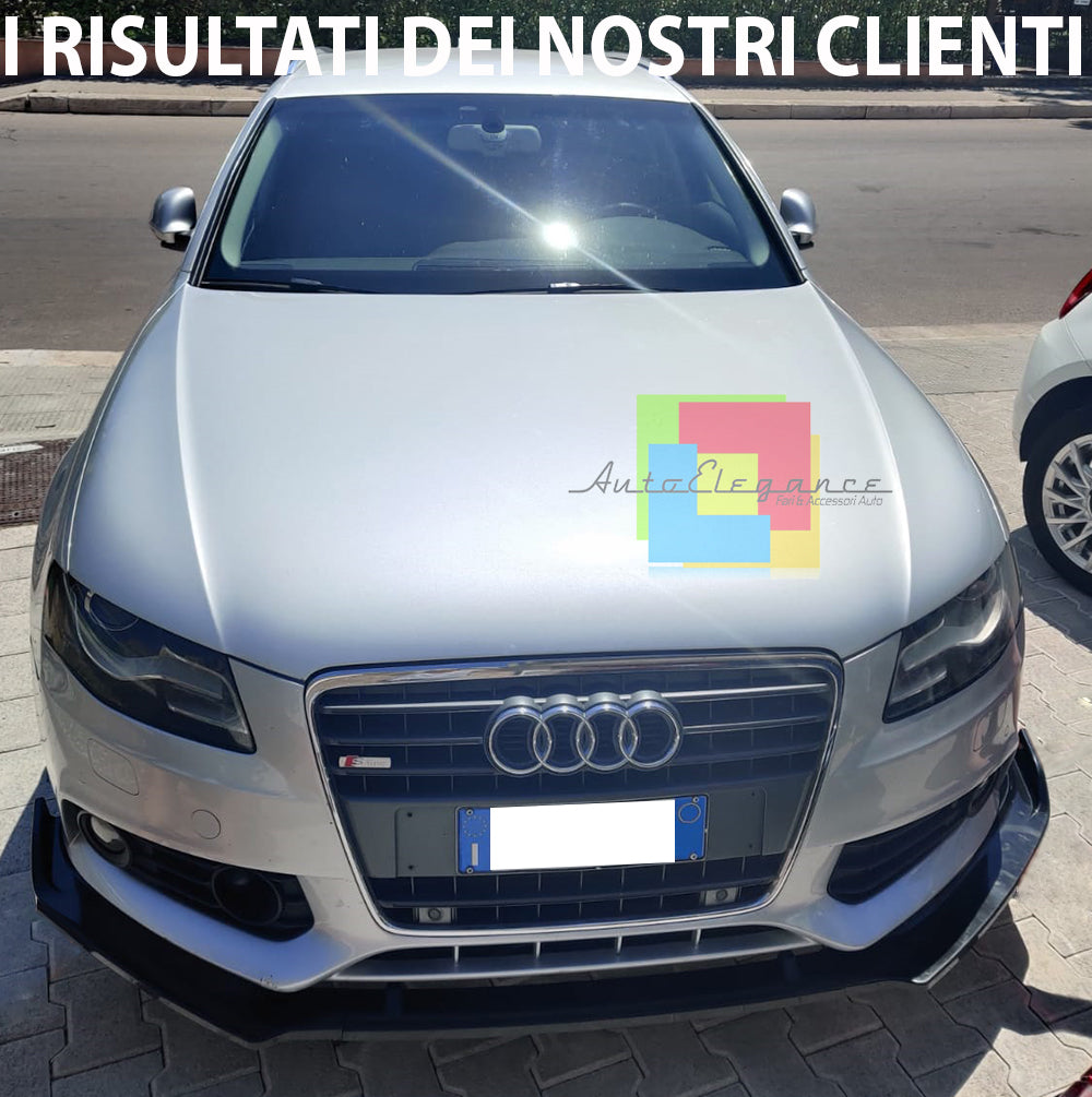 AUDI A4 B8 2008-2012 LAMA SOTTO PARAURTI ANTERIORE ABS NERO LUCIDO SPLITTER 3PZ AUTOELEGANCERICAMBI
