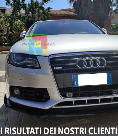AUDI A4 B8 2008-2012 LAMA SOTTO PARAURTI ANTERIORE ABS NERO LUCIDO SPLITTER 3PZ AUTOELEGANCERICAMBI