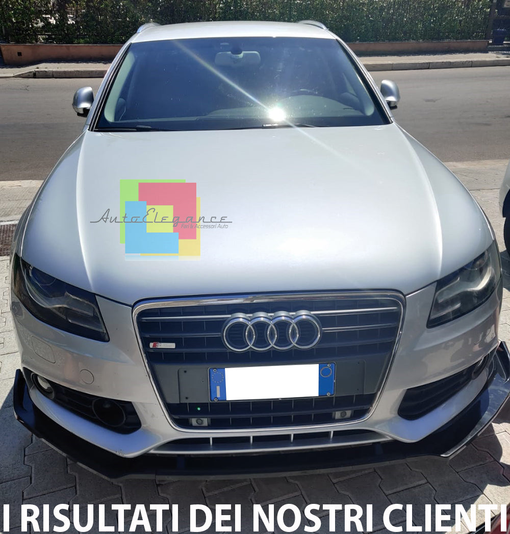 AUDI A4 B8 2008-2012 LAMA SOTTO PARAURTI ANTERIORE ABS NERO LUCIDO SPLITTER 3PZ AUTOELEGANCERICAMBI