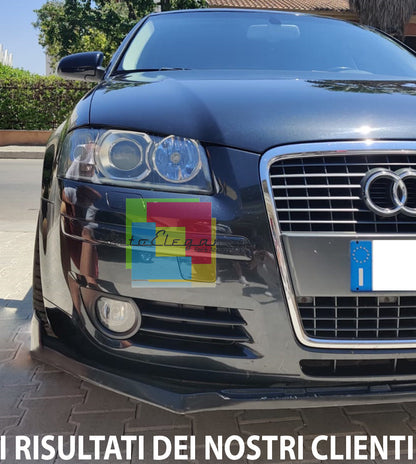 AUDI A3 8P 2004-2008 3 PORTE SPORTBACK LAMA SOTTO PARAURTI ANTERIORE ABS NERO LUCIDO SPLITTER AUTOELEGANCERICAMBI