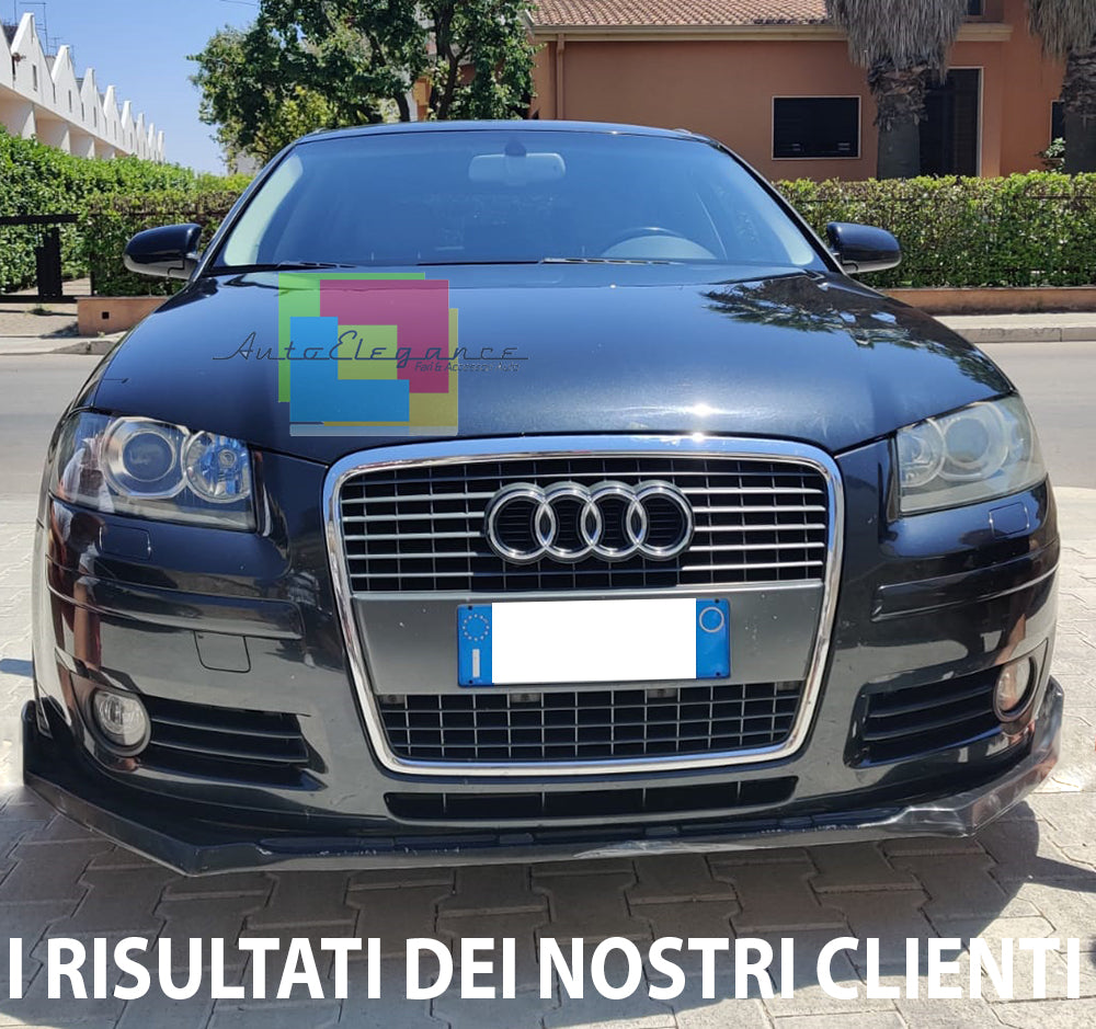 AUDI A3 8P 2004-2008 3 PORTE SPORTBACK LAMA SOTTO PARAURTI ANTERIORE ABS NERO LUCIDO SPLITTER AUTOELEGANCERICAMBI
