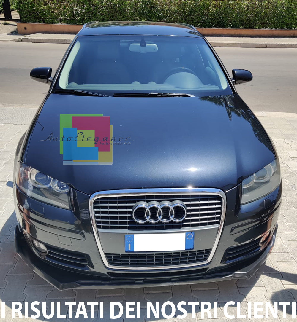 AUDI A3 8P 2004-2008 3 PORTE SPORTBACK LAMA SOTTO PARAURTI ANTERIORE ABS NERO LUCIDO SPLITTER AUTOELEGANCERICAMBI