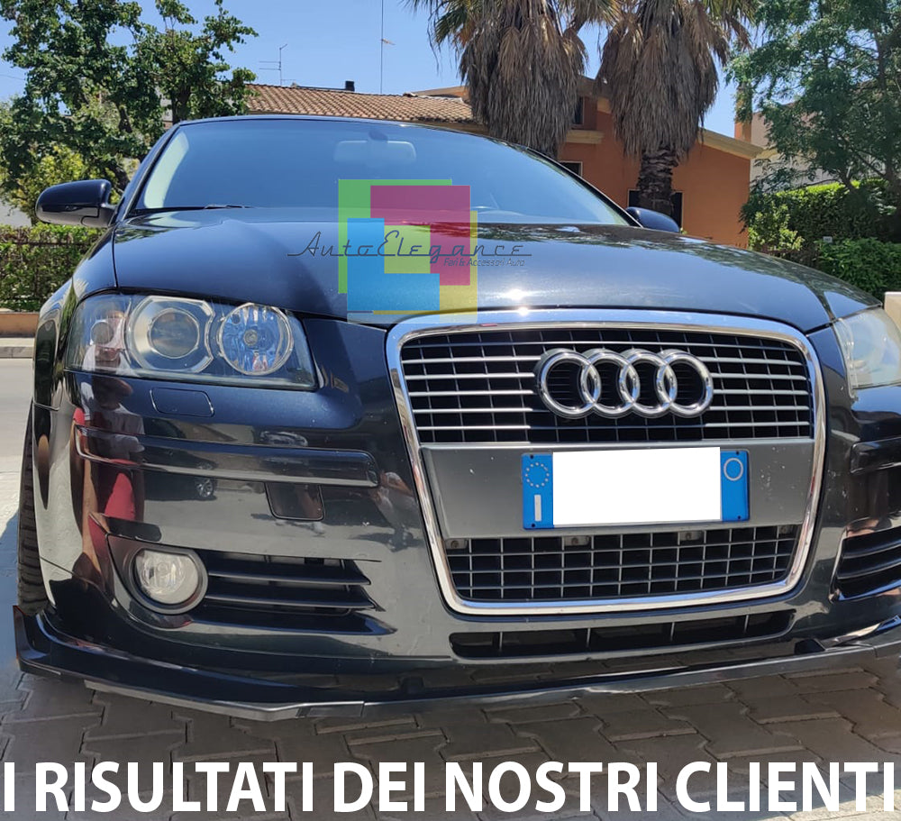 AUDI A3 8P 2004-2008 SOTTO PARAURTI ANTERIORE SPOILER ABS / PLASTIC NERO LAMA AUTOELEGANCERICAMBI