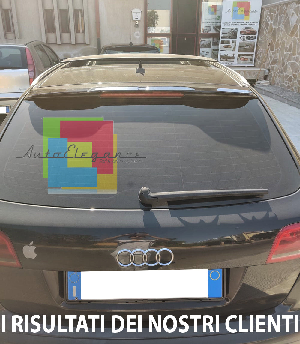 AUDI A3 8P SPORTBACK 2004-2012 SPOILER POSTERIORE TETTO AGGIUNTIVO ABS NERO LUCIDO AUTOELEGANCERICAMBI