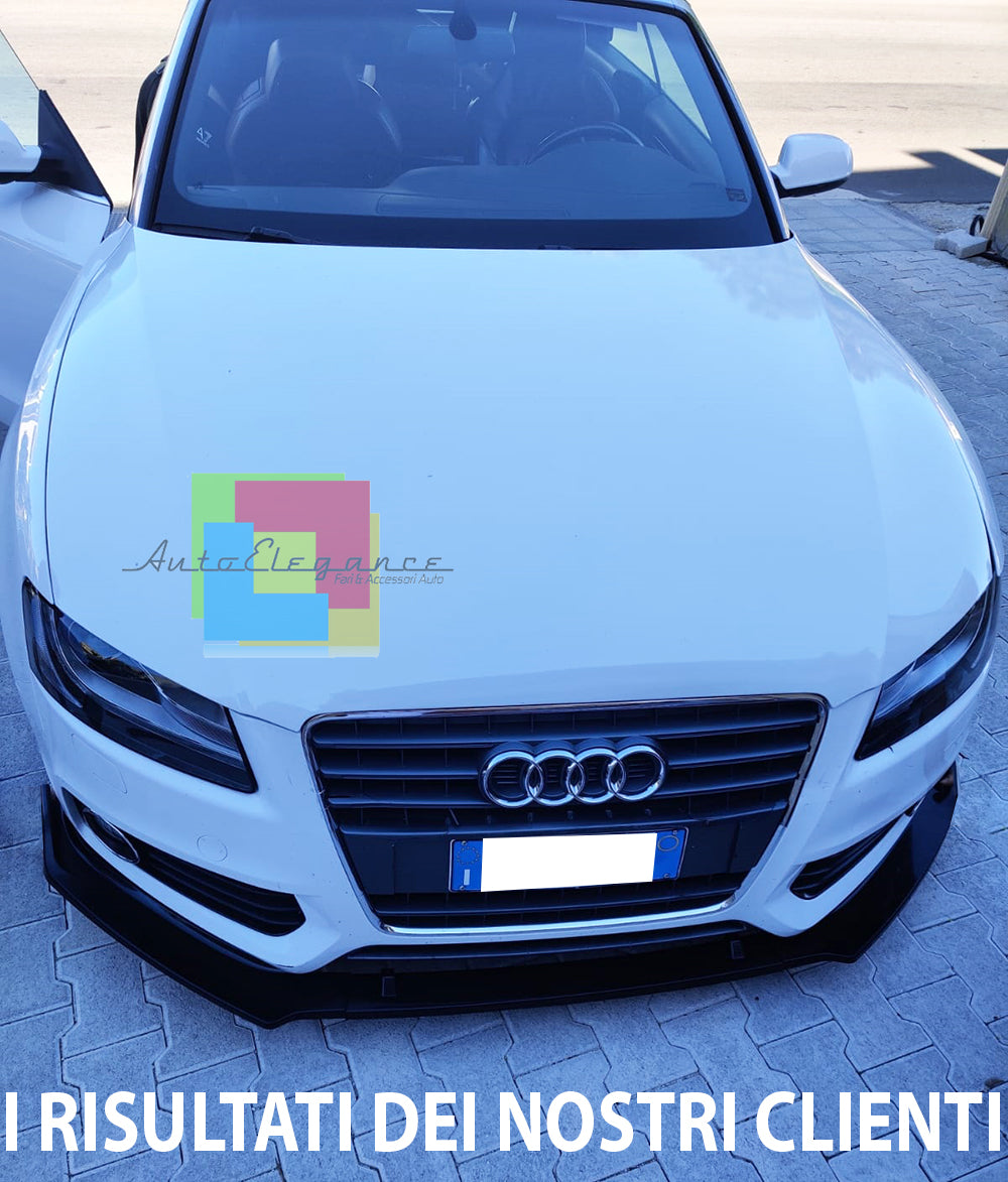 AUDI A5 COUPE SPORTBACK 2007-2012 SPOILER SOTTO PARAURTI ANTERIORE NERO LUCIDO SPLITTER .- AUTOELEGANCERICAMBI