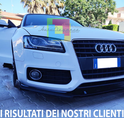 AUDI A5 COUPE SPORTBACK 2007-2012 SPOILER SOTTO PARAURTI ANTERIORE NERO LUCIDO SPLITTER .- AUTOELEGANCERICAMBI
