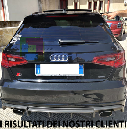AUDI A3 8V SPORTBACK 2012-2015 SPOILER POSTERIORE TETTO AGGIUNTIVO ALA ABS NERO LUCIDO AUTOELEGANCERICAMBI