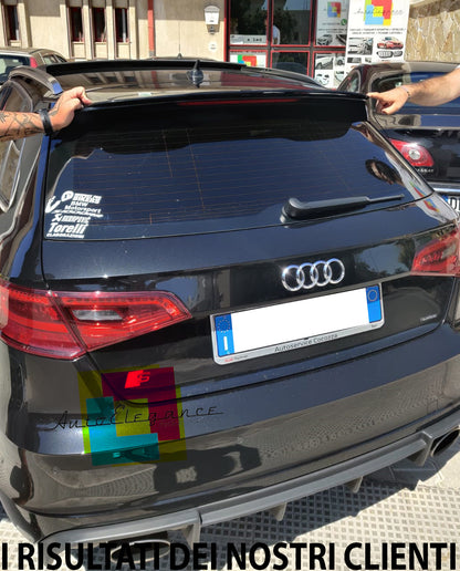 AUDI A3 8V SPORTBACK 2012-2015 SPOILER POSTERIORE TETTO AGGIUNTIVO ALA ABS NERO LUCIDO AUTOELEGANCERICAMBI