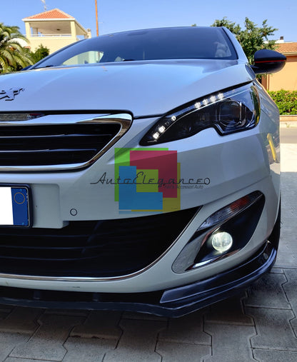 LIP SPOILER UNDER FRONT BUMPER PEUGEOT 308 II ABS GLOSSY BLACK SPLITTER