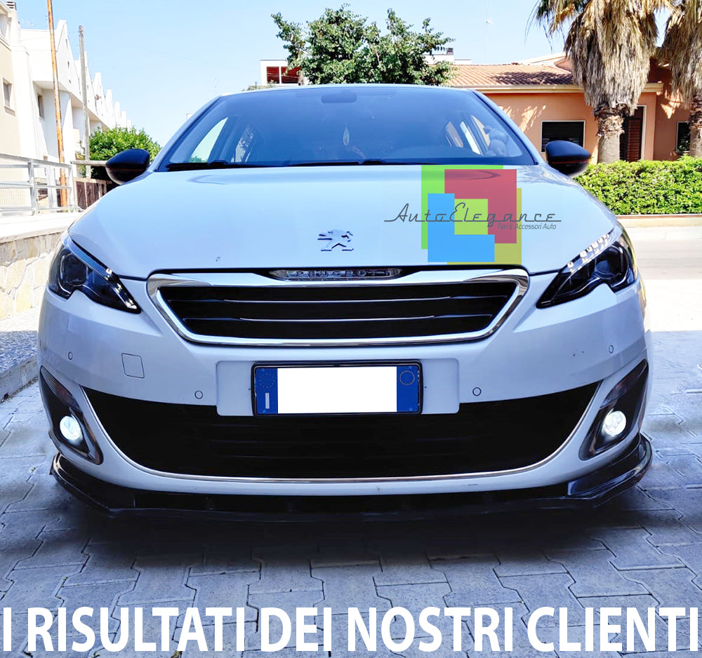 LIP SPOILER UNDER FRONT BUMPER PEUGEOT 308 II ABS GLOSSY BLACK SPLITTER