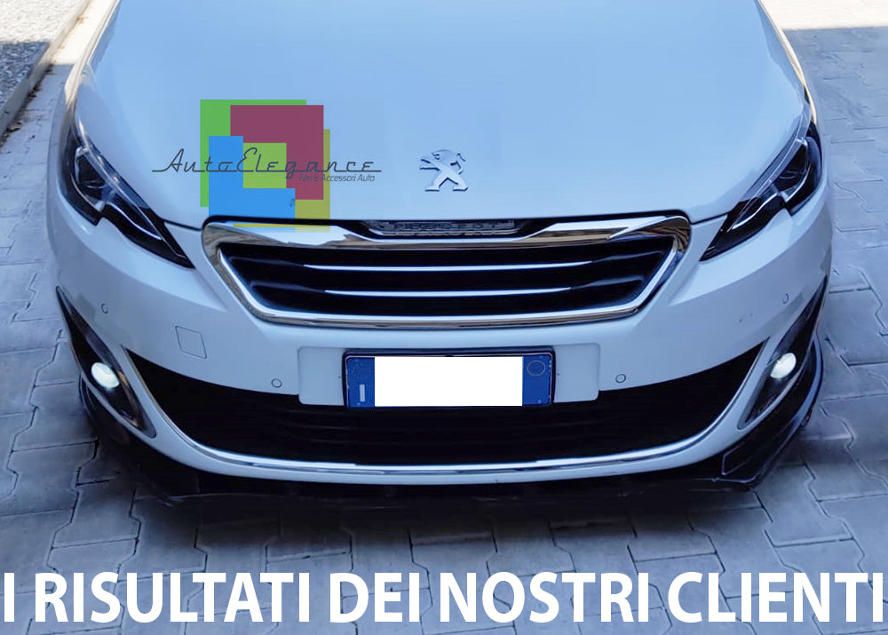 LIP SPOILER UNDER FRONT BUMPER PEUGEOT 308 II ABS GLOSSY BLACK SPLITTER