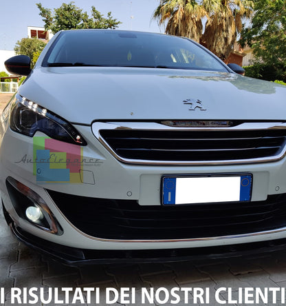 LIP SPOILER UNDER FRONT BUMPER PEUGEOT 308 II ABS GLOSSY BLACK SPLITTER