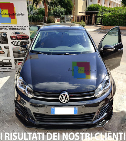 SPLITTER SOTTO PARAURTI ANTERIORE PER VW GOLF 6 VI 2008-2012 ABS NERO LUCIDO