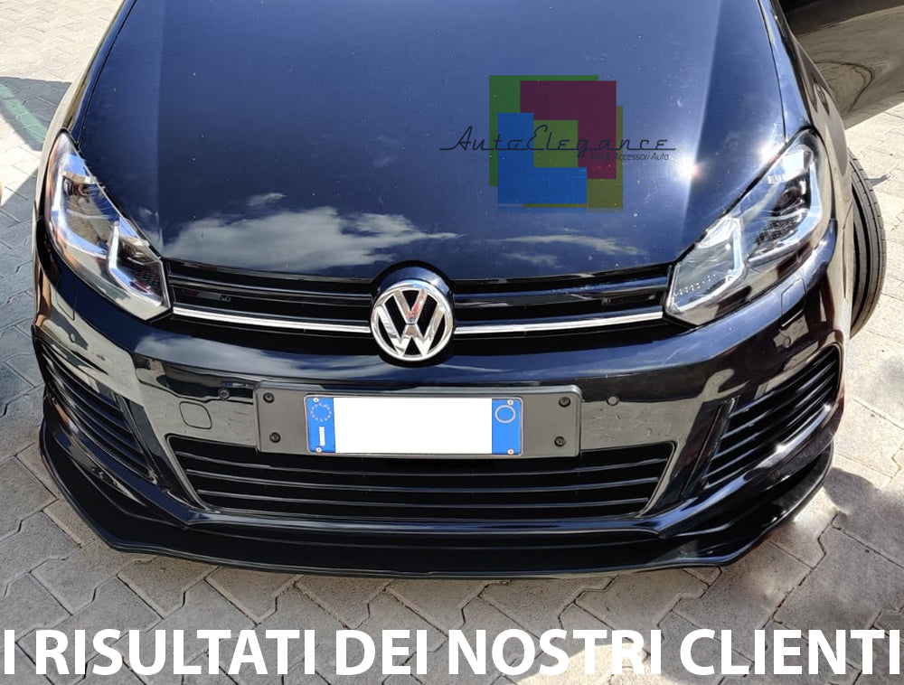 SPLITTER SOTTO PARAURTI ANTERIORE PER VW GOLF 6 VI 2008-2012 ABS NERO LUCIDO