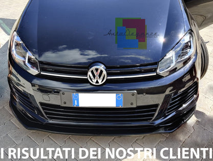 SPLITTER SOTTO PARAURTI ANTERIORE PER VW GOLF 6 VI 2008-2012 ABS NERO LUCIDO