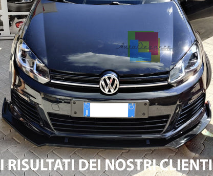 VW GOLF 6 VI 2008-2012 LAMA SOTTO PARAURTI ANTERIORE IN ABS SPLITTER NERO LUCIDO
