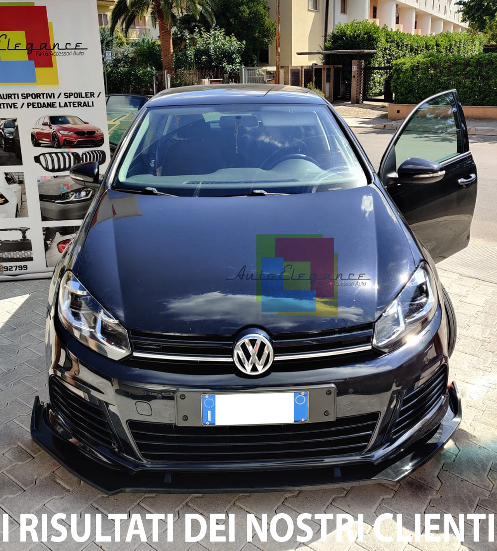 VW GOLF 6 VI 2008-2012 LAMA SOTTO PARAURTI ANTERIORE IN ABS SPLITTER NERO LUCIDO