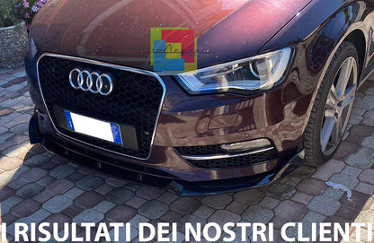 AUDI A3 8V 2012-2015 SOTTO PARAURTI ANTERIORE SPLITTER ABS NERO LOOK RS3 AUTOELEGANCERICAMBI