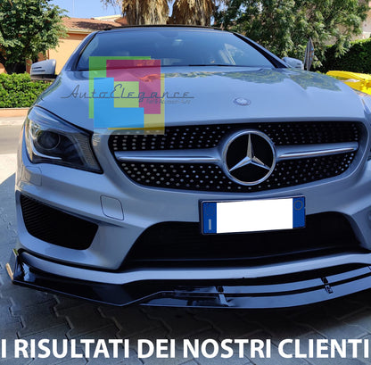 MERCEDES CLA W117 AMG FRONT BUMPER SPLITTER GLOSSY BLACK