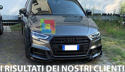 SPLITTER SOTTO PARAURTI AUDI A3 8V 2017+ SLINE ABS NERO LUCIDO SPOILER RS3