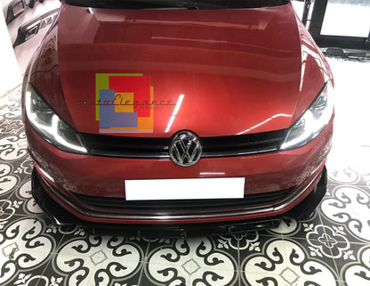 VW GOLF 7 &amp; 7.5 FRONT BUMPER SPLITTER GLOSS BLACK SPORTY LOOK