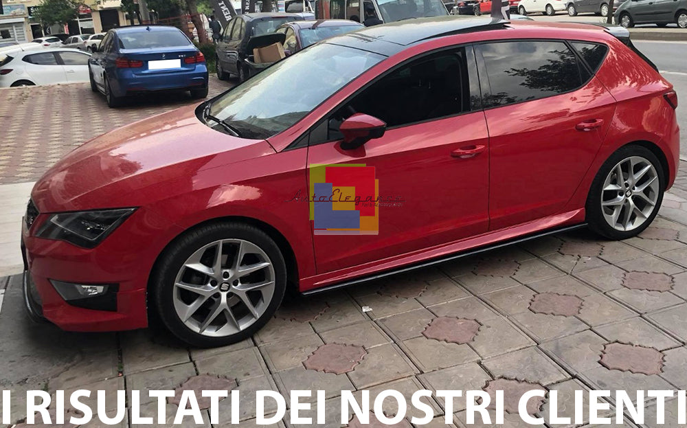 SPLITTER SOTTO MINIGONNE LATERALI SEAT LEON 5F MK3 2012-2019 ABS NERO LUCIDO