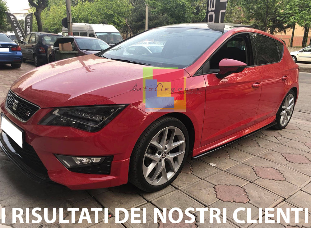 SPLITTER SOTTO MINIGONNE LATERALI SEAT LEON 5F MK3 2012-2019 ABS NERO LUCIDO