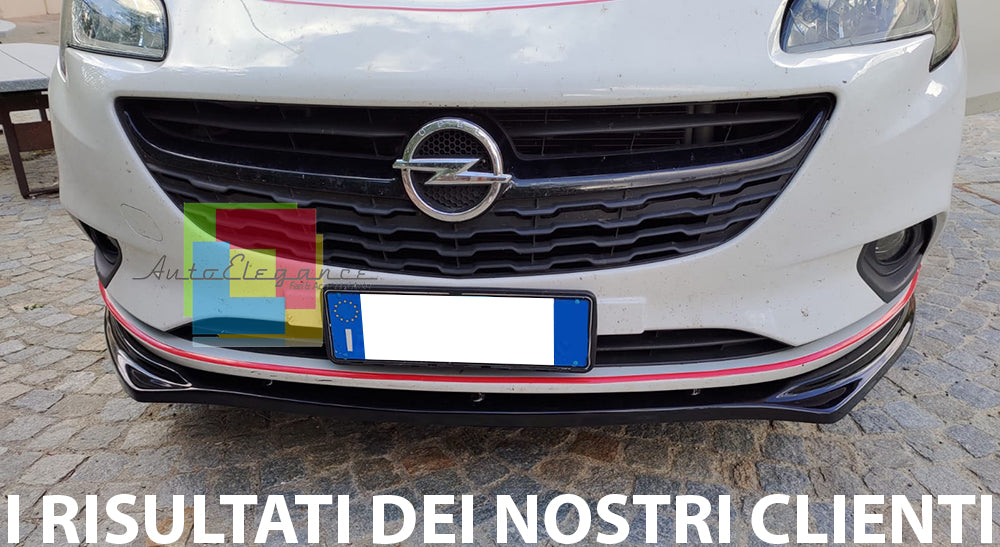OPEL CORSA E 2014+ SOTTO PARAURTI ANTERIORE ABS NERO LUCIDO LIP SPLITTER ABS