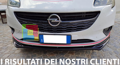 OPEL CORSA E 2014+ SOTTO PARAURTI ANTERIORE ABS NERO LUCIDO LIP SPLITTER ABS