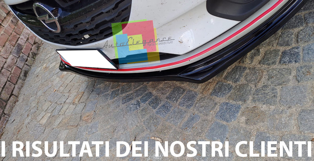 OPEL CORSA E 2014+ SOTTO PARAURTI ANTERIORE ABS NERO LUCIDO LIP SPLITTER ABS