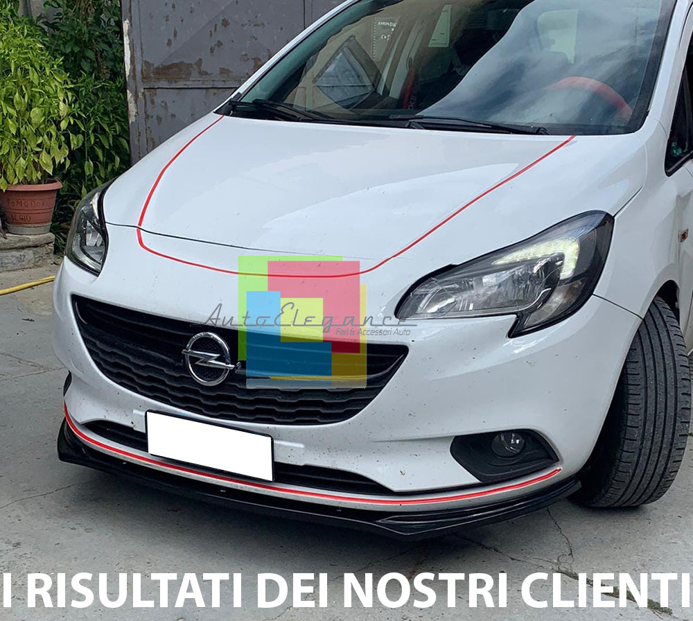 OPEL CORSA E 2014+ SOTTO PARAURTI ANTERIORE ABS NERO LUCIDO LIP SPLITTER ABS