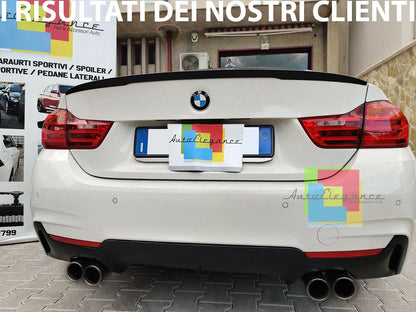 BMW SERIE 4 F32 F33 F36 SET 2X TERMINALI DI SCARICO IN ACCIAIO INOX NERO LUCIDO M SPORT AUTOELEGANCERICAMBI