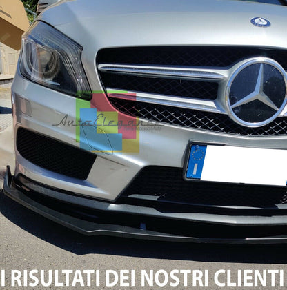 0193 MERCEDES A W176 2012-2015 SPLITTER ANTERIORE SOTTO PARAURTI ABS NERO LAMA AUTOELEGANCERICAMBI