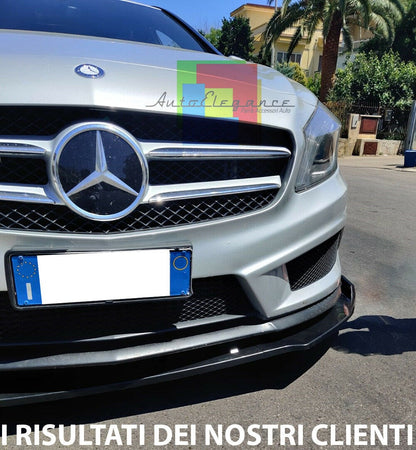 0193 MERCEDES A W176 2012-2015 SPLITTER ANTERIORE SOTTO PARAURTI ABS NERO LAMA AUTOELEGANCERICAMBI