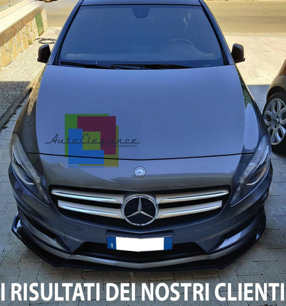 0193 MERCEDES A W176 2012-2015 SPLITTER ANTERIORE SOTTO PARAURTI ABS NERO LAMA AUTOELEGANCERICAMBI