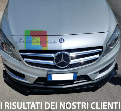 0193 MERCEDES A W176 2012-2015 SPLITTER ANTERIORE SOTTO PARAURTI ABS NERO LAMA AUTOELEGANCERICAMBI