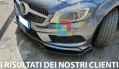 0193 MERCEDES A W176 2012-2015 SPLITTER ANTERIORE SOTTO PARAURTI ABS NERO LAMA AUTOELEGANCERICAMBI