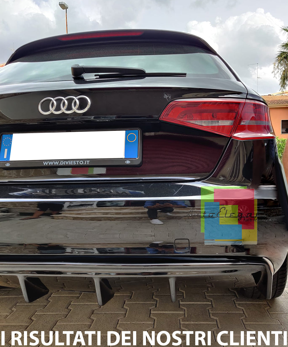 SOTTO PARAURTI AUDI A3 8V SPORTBACK 2012-2015 DIFFUSORE RS3 ABS - NERO LUCIDO