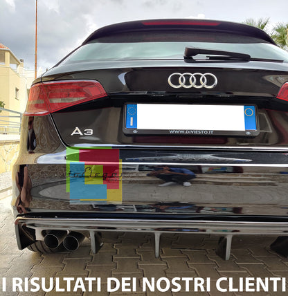 SOTTO PARAURTI AUDI A3 8V SPORTBACK 2012-2015 DIFFUSORE RS3 ABS - NERO LUCIDO