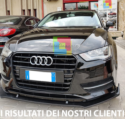 AUDI A3 8V 2012-2016 LAMA SOTTO PARAURTI ANTERIORE ABS NERO LUCIDO SPLITTER AUTOELEGANCERICAMBI