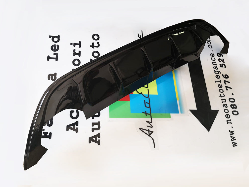 VW GOLF 7 VII 2012-2016 DIFFUSORE SOTTO PARAURTI POSTERIORE IN ABS NERO LUCIDO