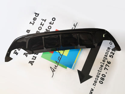 VW GOLF 7 VII 2012-2016 DIFFUSORE SOTTO PARAURTI POSTERIORE IN ABS NERO LUCIDO