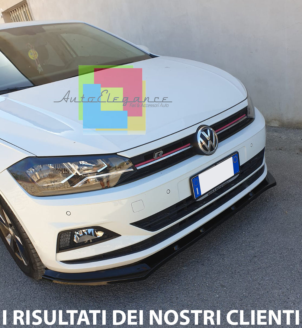 VW POLO AW1 2018+ SOTTO PARAURTI ANTERIORE ABS LAMA NERO LUCIDO SPLITTER