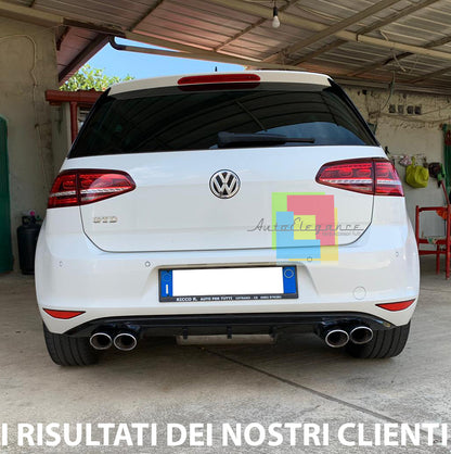 VW GOLF 7 VII 2012-2016 DIFFUSORE SOTTO PARAURTI POSTERIORE IN ABS TUNING 2+2