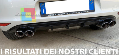 VW GOLF 7 VII 2012-2016 DIFFUSORE SOTTO PARAURTI POSTERIORE IN ABS TUNING 2+2