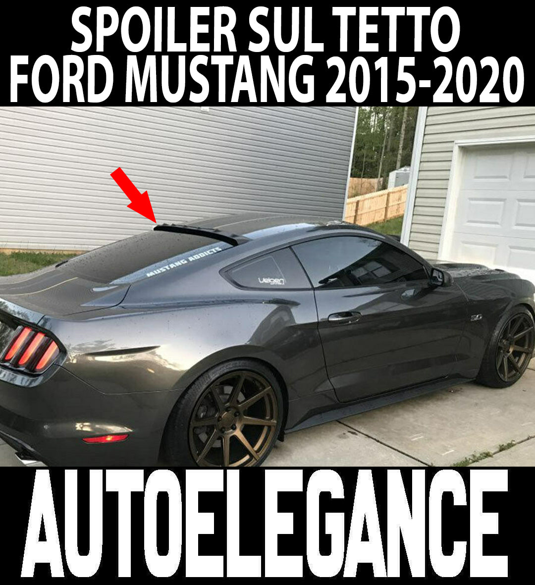FORD MUSTANG 2015-2020 SPOILER SUL LUNOTTO POSTERIORE TETTO ABS LOOK GT350
