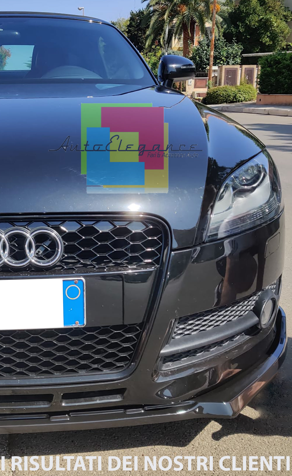 AUDI TT 8J 2006-2014 SPLITTER SOTTO PARAURTI ANTERIORE IN ABS NERO LUCIDO AUTOELEGANCERICAMBI